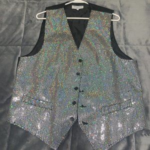 Flashy Sequin Old School Party Vest